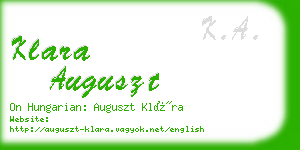 klara auguszt business card